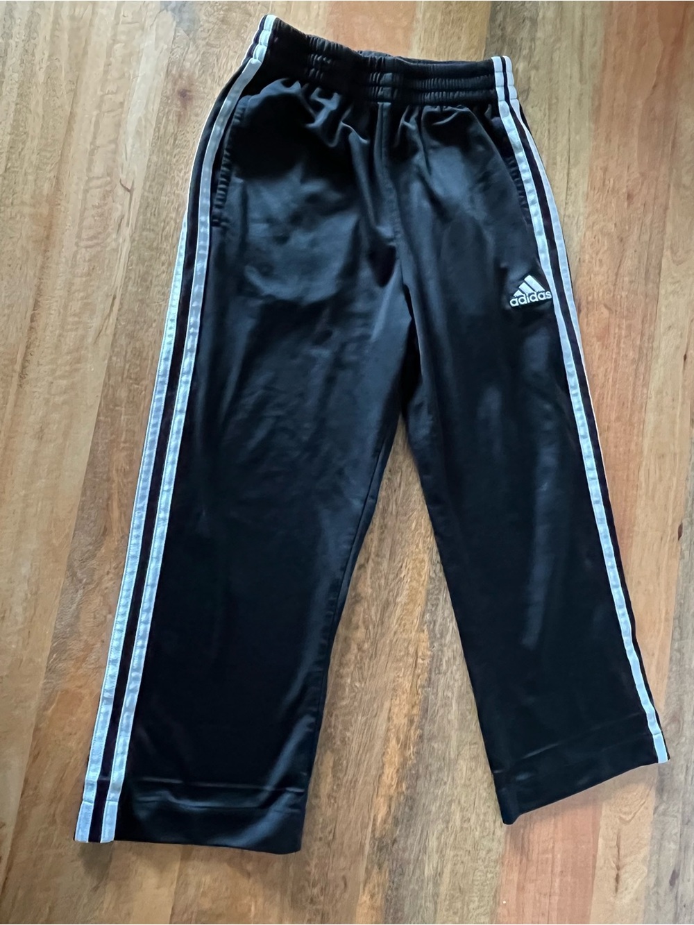 adidas Black Jogger Pants with White Side Stripes